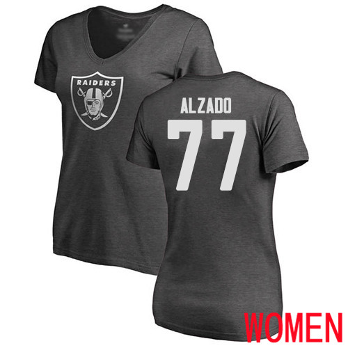 Oakland Raiders Ash Women Lyle Alzado One Color NFL Football #77 T Shirt->nfl t-shirts->Sports Accessory